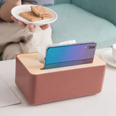 Tissue Box With Mobile Stand, Home Kitchen Paper Holder, Napkin Storage Box, Table Napkins Holder, Napkins Dispenser Container, Desktop Paper Organizer
